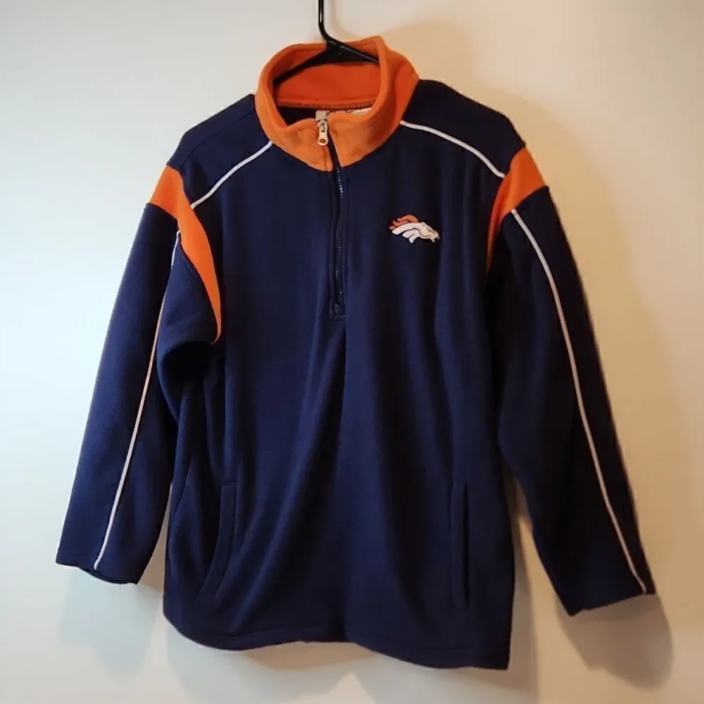 Official NFL Team Apparel Denver Broncos 1/4 Zip Fleece Youth Size 14/16 EUC